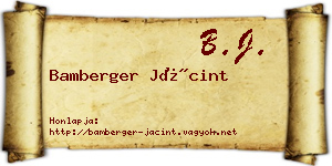 Bamberger Jácint névjegykártya